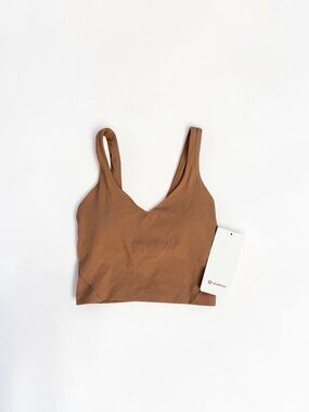 NWT Lululemon Align Tank Top Size 2 Brown Cropped Shelf Bra Nulu Yoga